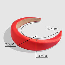 Load image into Gallery viewer, Silk Chunky Padded Headband Hair Accessories BK