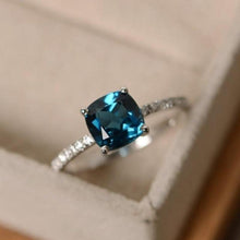 Load image into Gallery viewer, Square Birthstone Ring Rings 6 / BL1