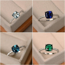 Load image into Gallery viewer, Square Birthstone Ring Rings 6 / LB
