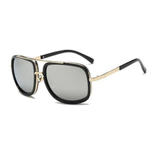 Load image into Gallery viewer, Square Lens Luxury Vintage Metal Big Frame Sunglasses Sunglasses Silver