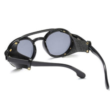Load image into Gallery viewer, Steampunk Round Retro Shades Sunglasses Sunglasses C1 bright black