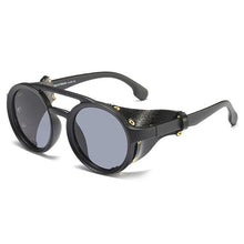 Load image into Gallery viewer, Steampunk Round Retro Shades Sunglasses Sunglasses C7 matte black