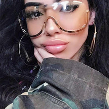 Load image into Gallery viewer, Trendy Shield Feminine Sunglasses Sunglasses c1 gold clear / Gold