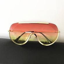 Load image into Gallery viewer, Trendy Shield Feminine Sunglasses Sunglasses c1 gold clear / Gold