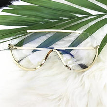 Load image into Gallery viewer, Trendy Shield Feminine Sunglasses Sunglasses c1 gold clear / Gold