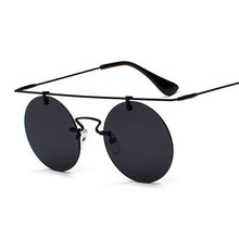 Load image into Gallery viewer, Vintage Punk Rectangular Bridge Rimless Lightweight Sunglasses Sunglasses Black Black