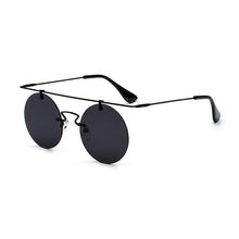Load image into Gallery viewer, Vintage Punk Rectangular Bridge Rimless Lightweight Sunglasses Sunglasses Black Black