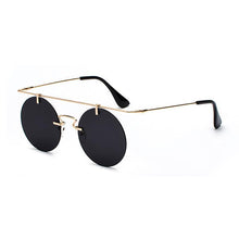 Load image into Gallery viewer, Vintage Punk Rectangular Bridge Rimless Lightweight Sunglasses Sunglasses Golden Black