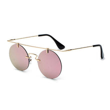 Load image into Gallery viewer, Vintage Punk Rectangular Bridge Rimless Lightweight Sunglasses Sunglasses Pink Mirror