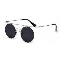 Load image into Gallery viewer, Vintage Punk Rectangular Bridge Rimless Lightweight Sunglasses Sunglasses Silver Black