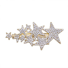 Load image into Gallery viewer, Zirzon Rhinestone Five-Star Hair Clips HairClips gold