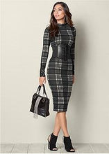 Load image into Gallery viewer, Lace Detail Bodycon Dress in Grey Multi
