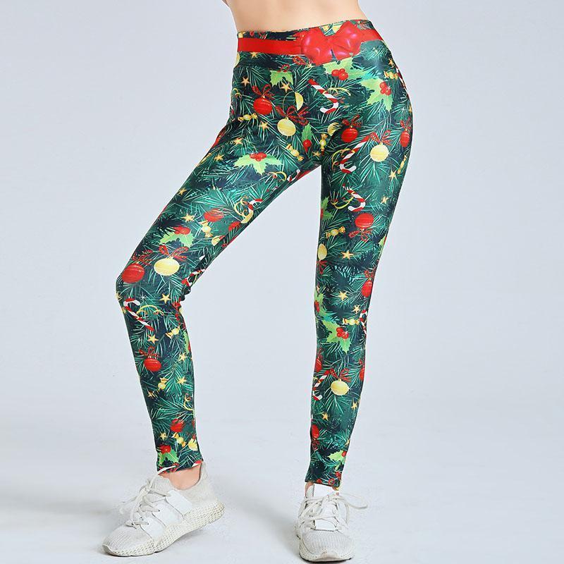 Christmas Leggings High Waist - Ornaments