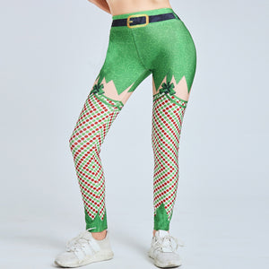 Christmas Leggings High Waist - Mistletoe