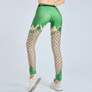 Christmas Leggings High Waist - Mistletoe