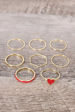Load image into Gallery viewer, Heart-Shaped Enamel Charm Ring Set
