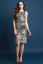 Load image into Gallery viewer, Metallic Floral Embroidery Two Piece Dress
