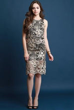 Load image into Gallery viewer, Metallic Floral Embroidery Two Piece Dress
