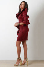 Load image into Gallery viewer, Statement Ruffled One Shoulder Midi Dress
