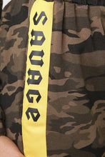 Load image into Gallery viewer, Savage Ribbon Trim Camouflage Two Piece Set
