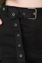 Load image into Gallery viewer, High Waisted Eyelet Belted Cargo Shorts
