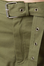 Load image into Gallery viewer, High Waisted Eyelet Belted Cargo Shorts
