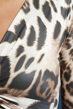 Load image into Gallery viewer, Leopard Print Open Midriff Long Sleeve Jumpsuit
