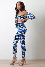 Load image into Gallery viewer, Camouflage Front Tie Tube Top, and Leggings Set&#39;s
