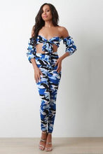 Load image into Gallery viewer, Camouflage Front Tie Tube Top, and Leggings Set&#39;s
