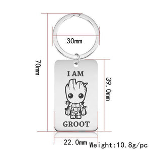 Baby Groot Stainless Steel Keychain Key Chains Style 1 / 70mm long