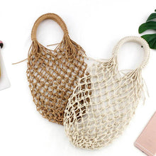 Load image into Gallery viewer, Basket Net Rattan Bag Rattan Bags beige big / with Lining
