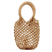 Load image into Gallery viewer, Basket Net Rattan Bag Rattan Bags brown small / with Lining
