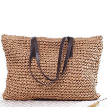 Load image into Gallery viewer, Beach Bohemian Rattan Tote Handbags beige / (20cm&lt;Max Length&lt;30cm)
