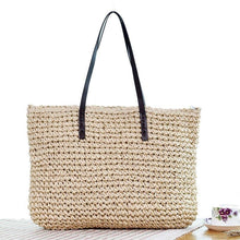 Load image into Gallery viewer, Beach Bohemian Rattan Tote Handbags beige / (20cm&lt;Max Length&lt;30cm)
