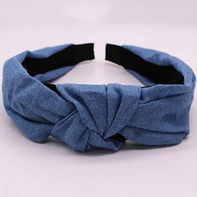 Load image into Gallery viewer, Bohemian Blue Denim Hairbands Hair Accessories Blue
