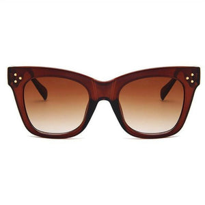 Bold Frame Classic Cat Eye Sunglasses Sunglasses brown