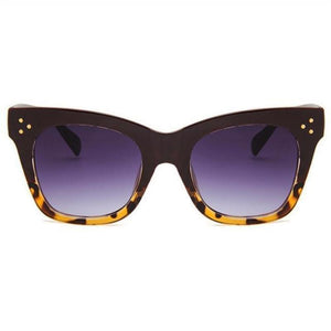 Bold Frame Classic Cat Eye Sunglasses Sunglasses gradient leopard