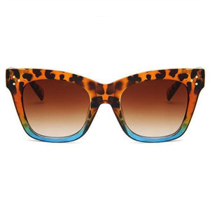 Bold Frame Classic Cat Eye Sunglasses Sunglasses leopard blue