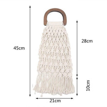 Load image into Gallery viewer, Casual Fishnet Tassel Rattan Bag Rattan Bags black / with Lining
