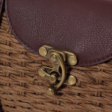 Load image into Gallery viewer, Casually Elegant Rattan &amp; Faux Leather Bag Rattan Bags Beige
