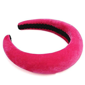 Chunky Padded Velvet Headband Headbands Pink