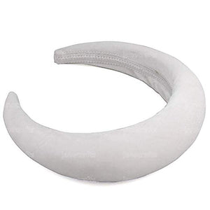 Chunky Padded Velvet Headband Headbands White