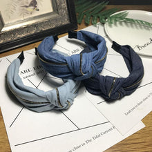 Load image into Gallery viewer, Denim Jeans Bow Knot Hairband Headbands 1
