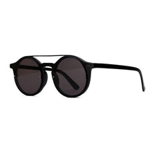 Load image into Gallery viewer, Double Bridge Round High Fashion Sunglasses Sunglasses Black Black
