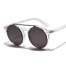 Load image into Gallery viewer, Double Bridge Round High Fashion Sunglasses Sunglasses Transparent Red
