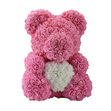 Load image into Gallery viewer, LE PETIT Rose Teddy Bear with Heart Home Accessories Pink-White (16 inc/40 cm)
