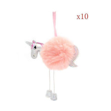 Load image into Gallery viewer, loomrack 10 Unicorn Christmas Tree Ornaments - Pom Poms Christmas Accessories Pink
