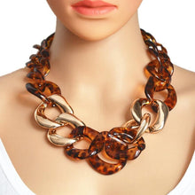 Load image into Gallery viewer, loomrack Acrylic Link Chain Leopard Choker Necklace Necklaces
