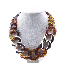 Load image into Gallery viewer, loomrack Acrylic Link Chain Leopard Choker Necklace Necklaces
