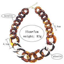 Load image into Gallery viewer, loomrack Acrylic Link Chain Leopard Choker Necklace Necklaces
